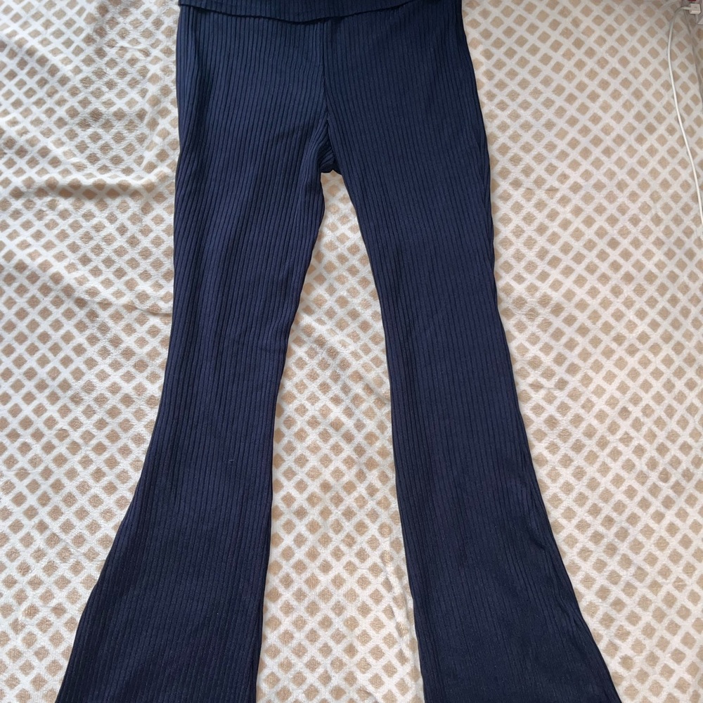 Wild Fable Navy Ribbed Flare Pants